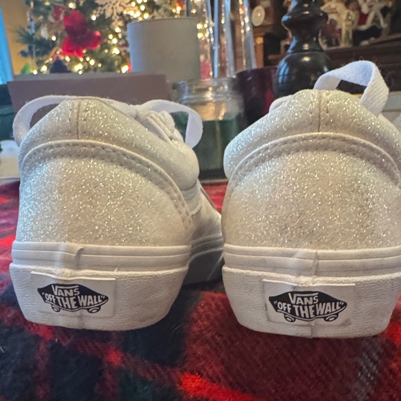 Vans Kids Glittery White Sneakers - Picture 6 of 9